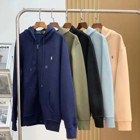 Ralph Laure Polo Sport pony logo embroidered hooded zip-up sports casual cardigan jacket-2261