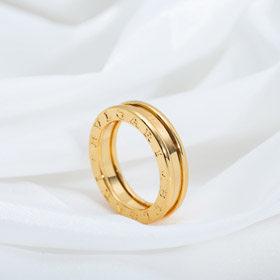 Bulgari bezel letter single ring diamond-free ring-4009